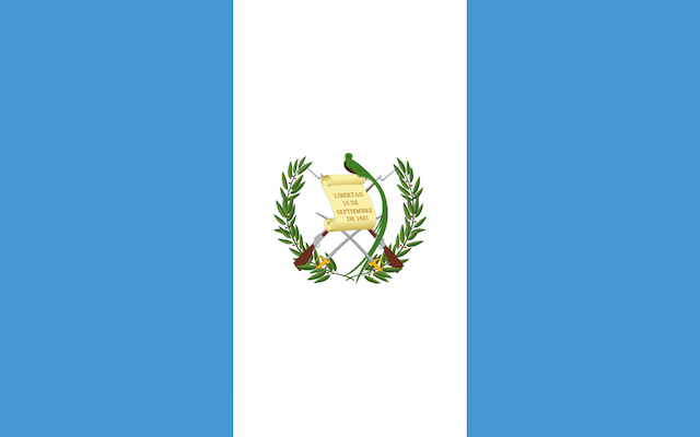 Guatemalas flag is blue and white.