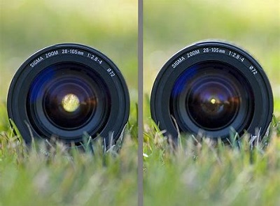 small and large aperture on a camera