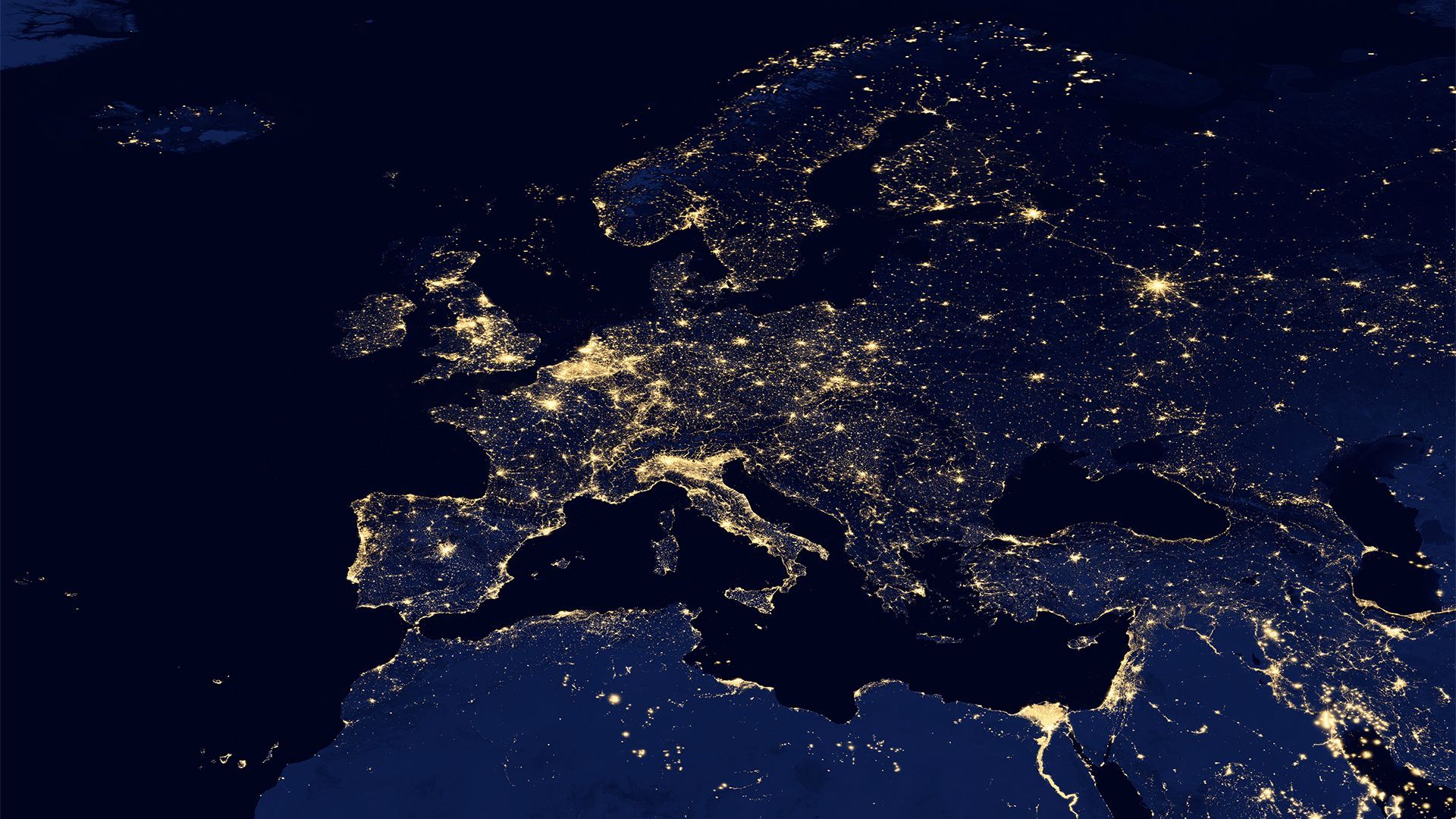 photo of Europe from telescopes