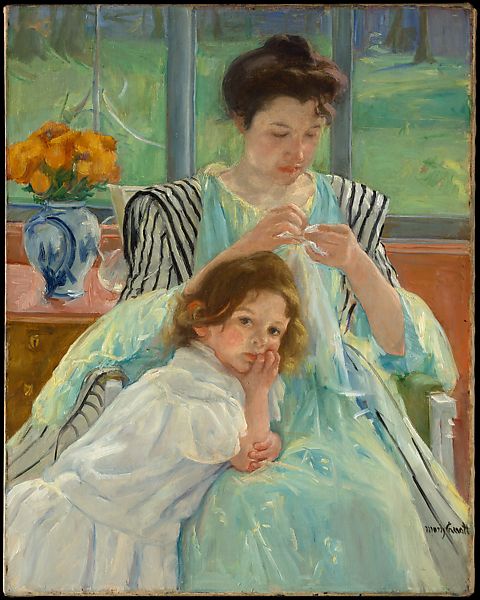  Young Mother Sewing, Mary Cassatt- 1902 