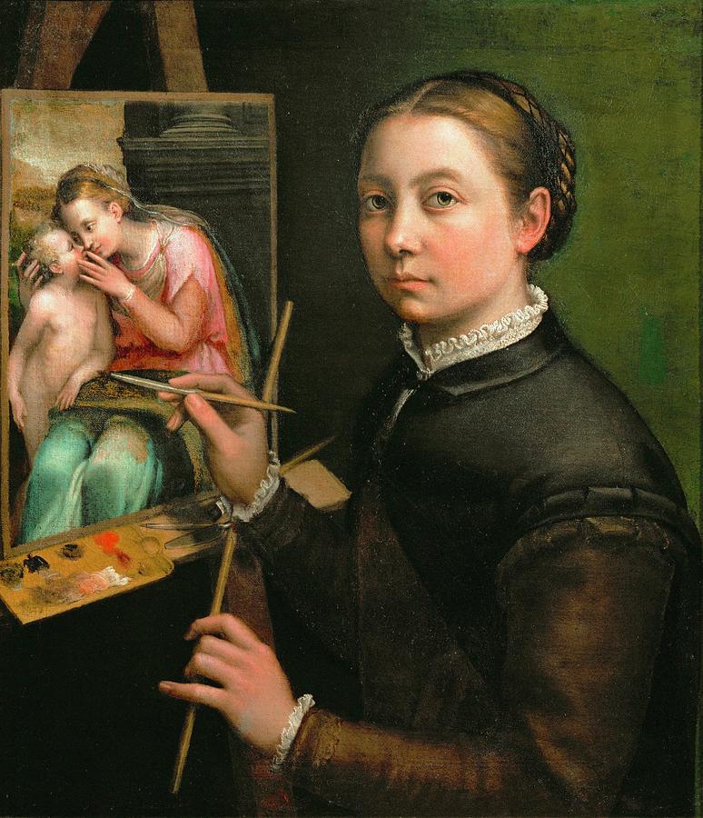 Self-Portrait Painting the Madonna, Sofonisba Anguissola -1556