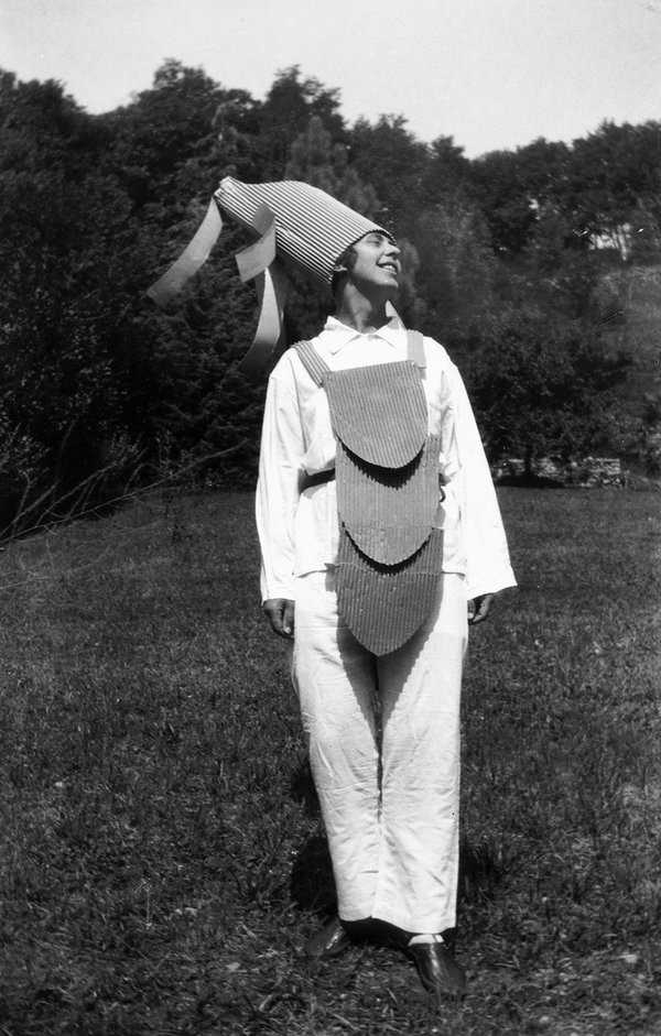 Sophie Taeuber-Arp in Costume for a Housewarming Party Organised by Artist Walter Helbig, Ascona, Switzerland August. 1925, Sophie Taeuber-Arp -1925