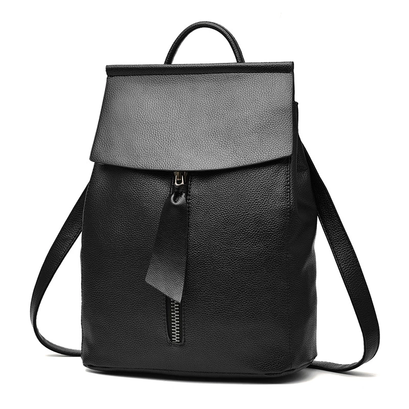 Leather black backpack