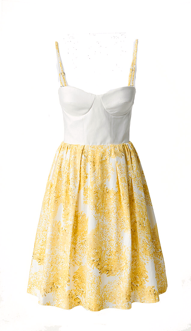 Dress with white and yellow motives