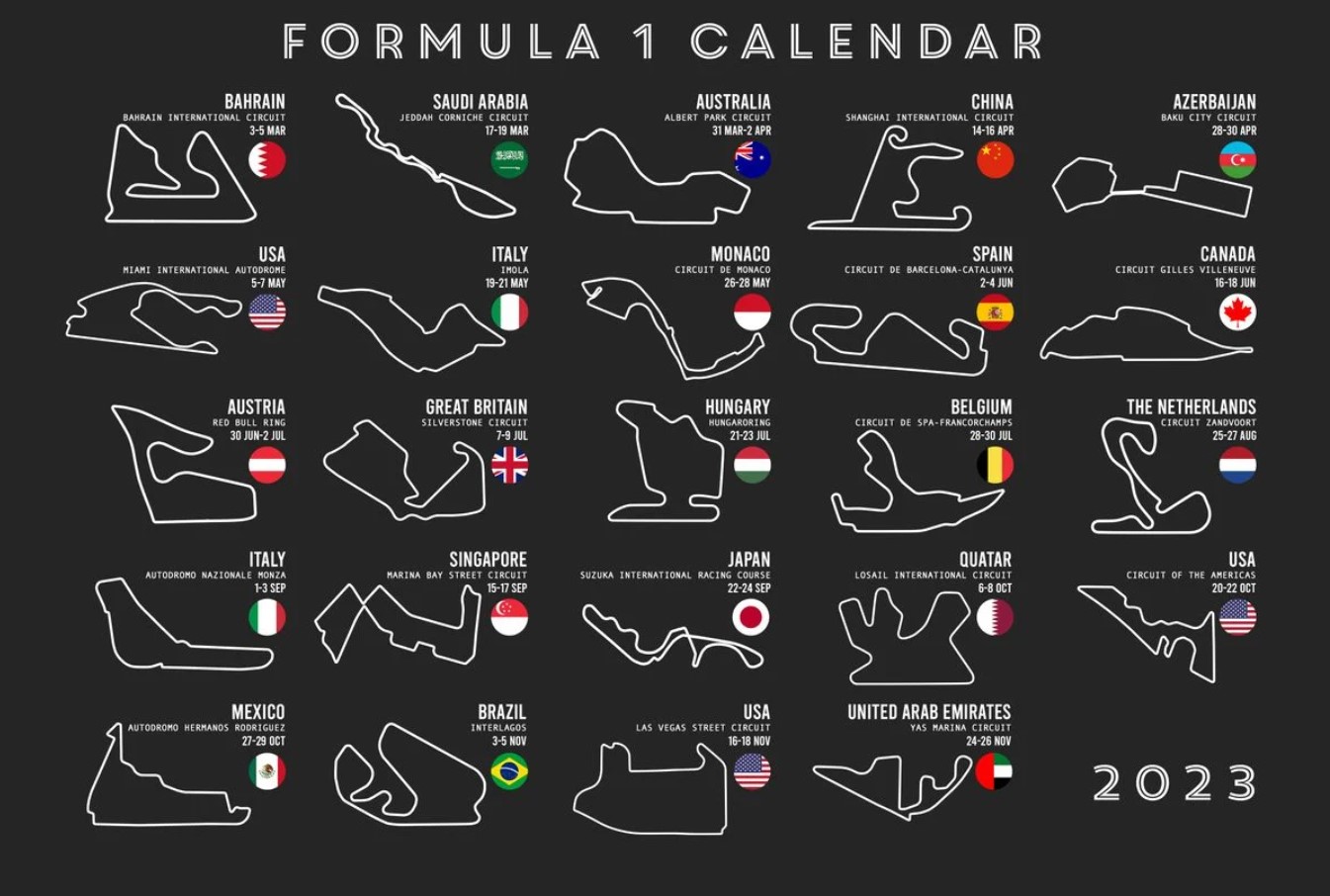 2023 race calendar