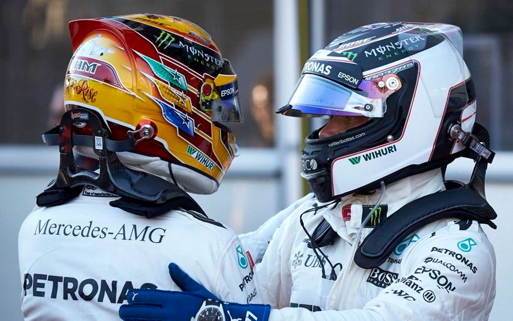 picture of lewis hamilton and former teammate valtteri bottas