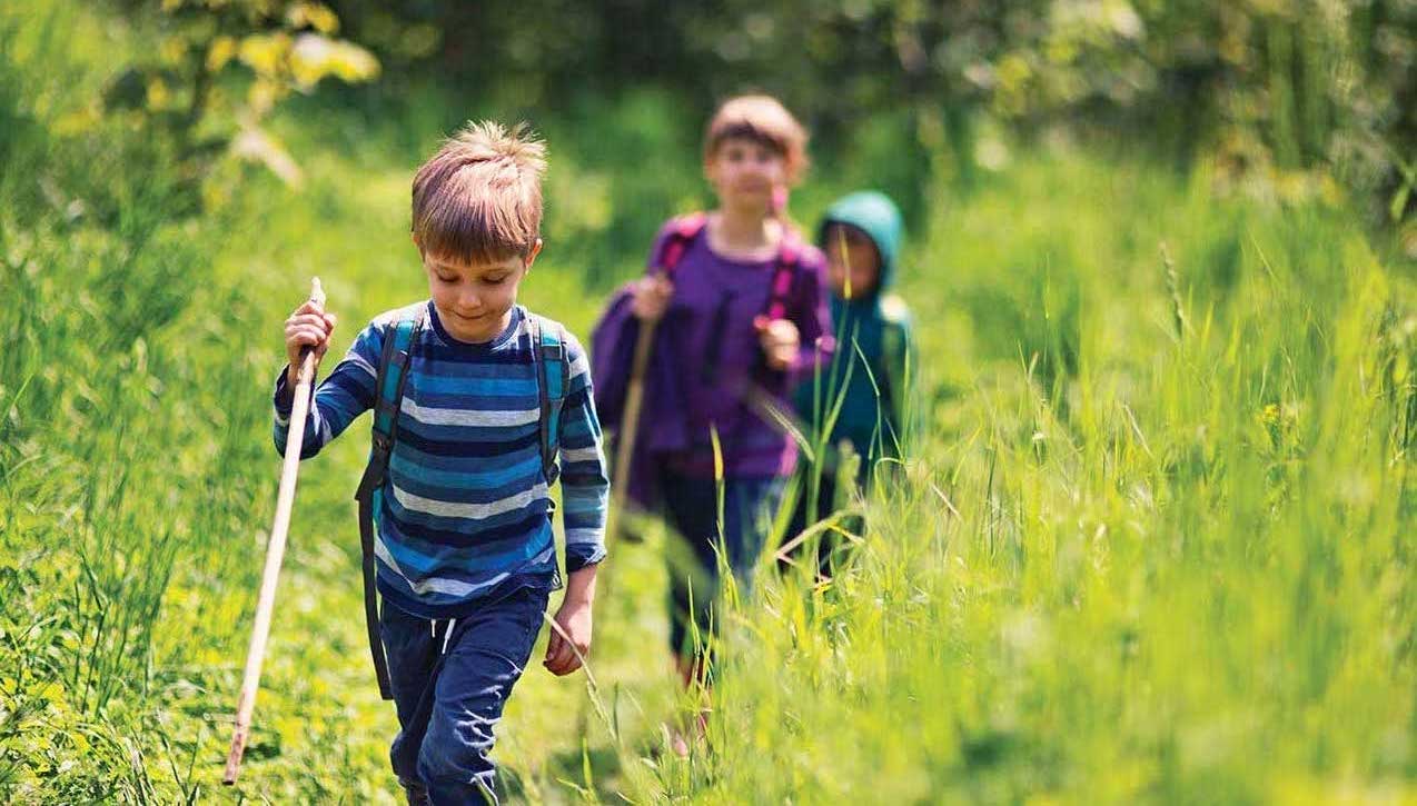 Children hiking