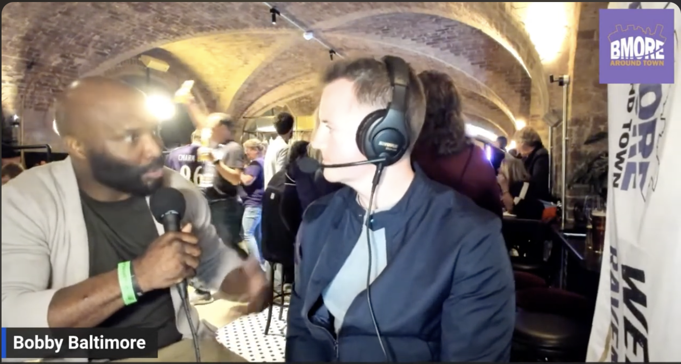 Bobby has Derrick Mason
        on his livestream in London the night before the Ravens played the 
        Tennessee Titans