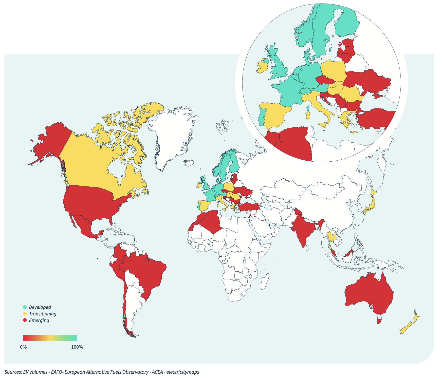 Global EV adoption map