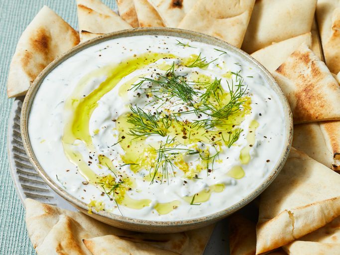 Traditional Greek tzatziki dish