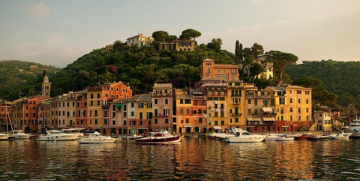 Row of Houses overlooking the sea