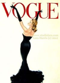 woman in a black dress