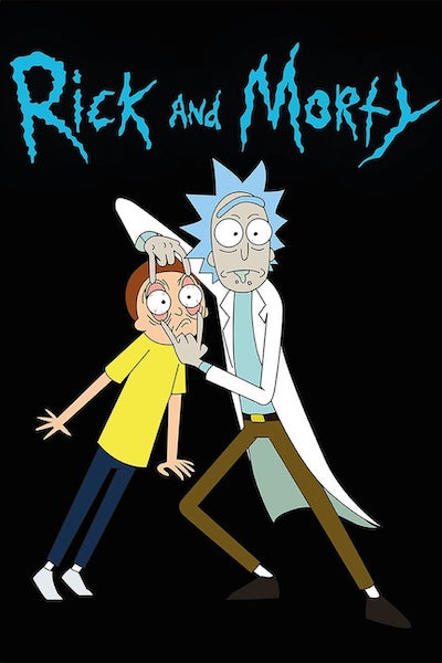 rick and morty with the middel finger