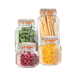 glass jars filled with food