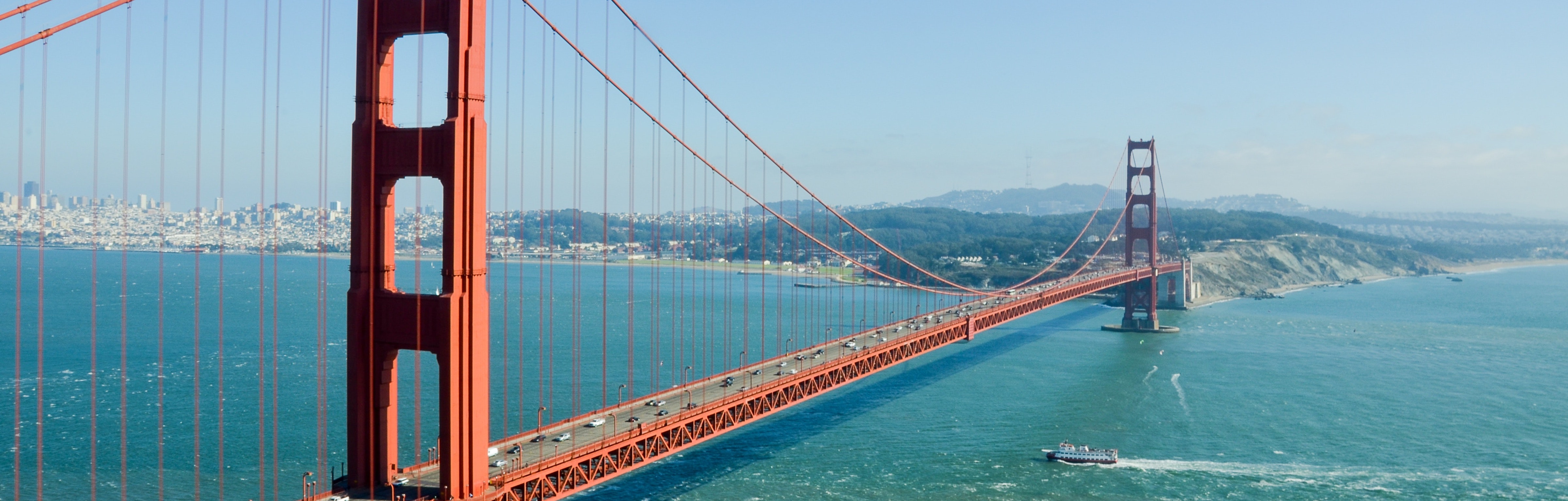 Landscape of San Francisco with Golden Gate bridge