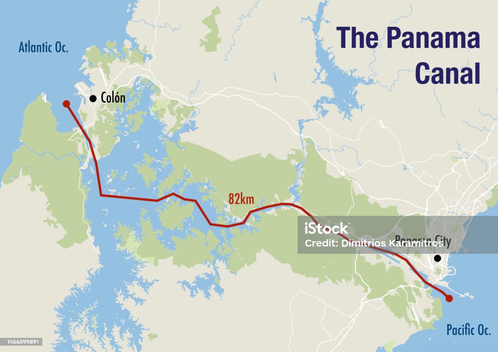 map of the panama canal