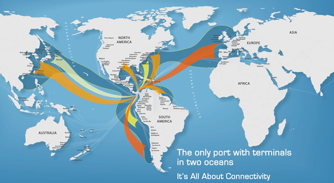 the conectivity the panama canal provides to the world