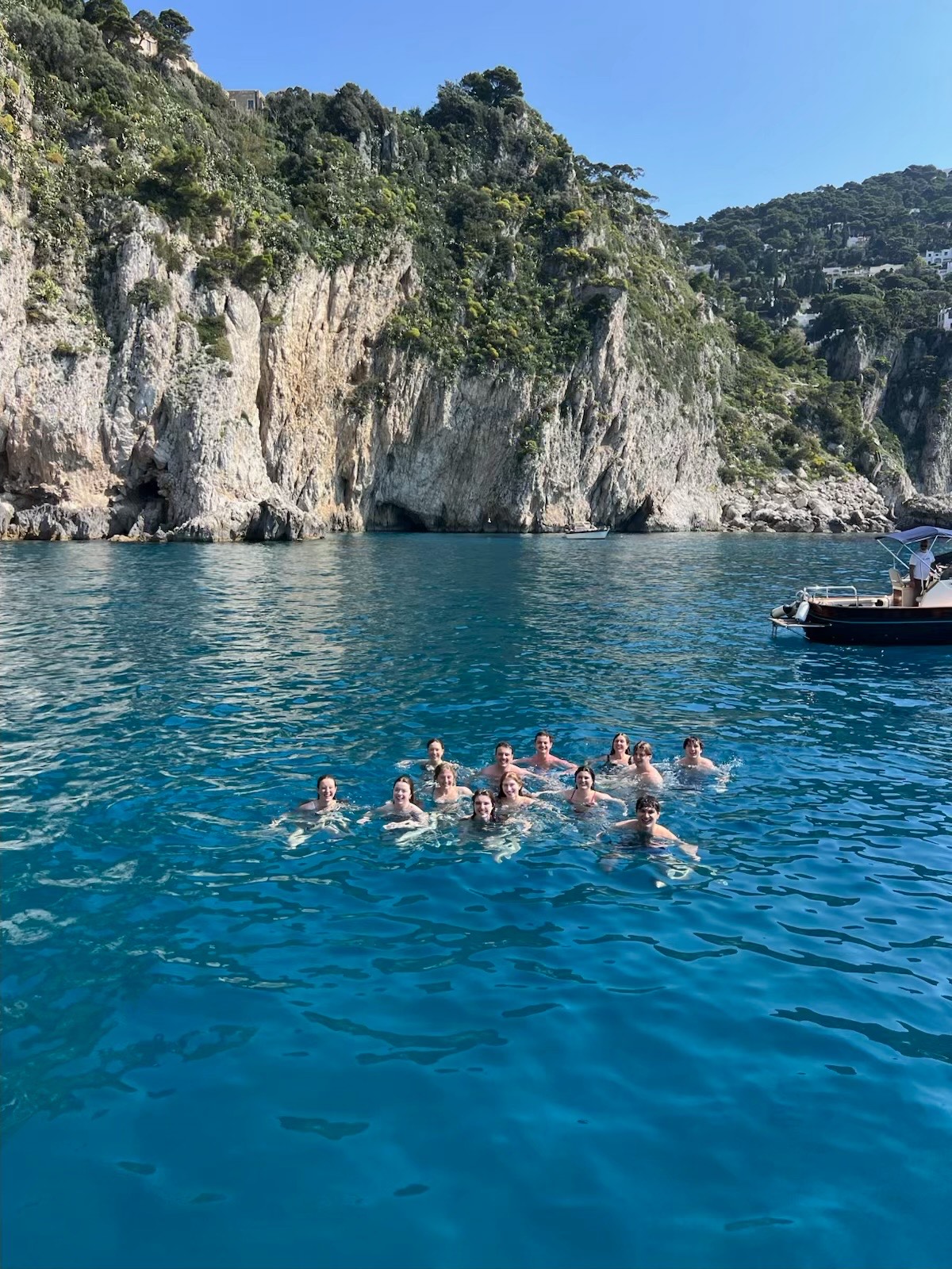 My friends and I in the water
