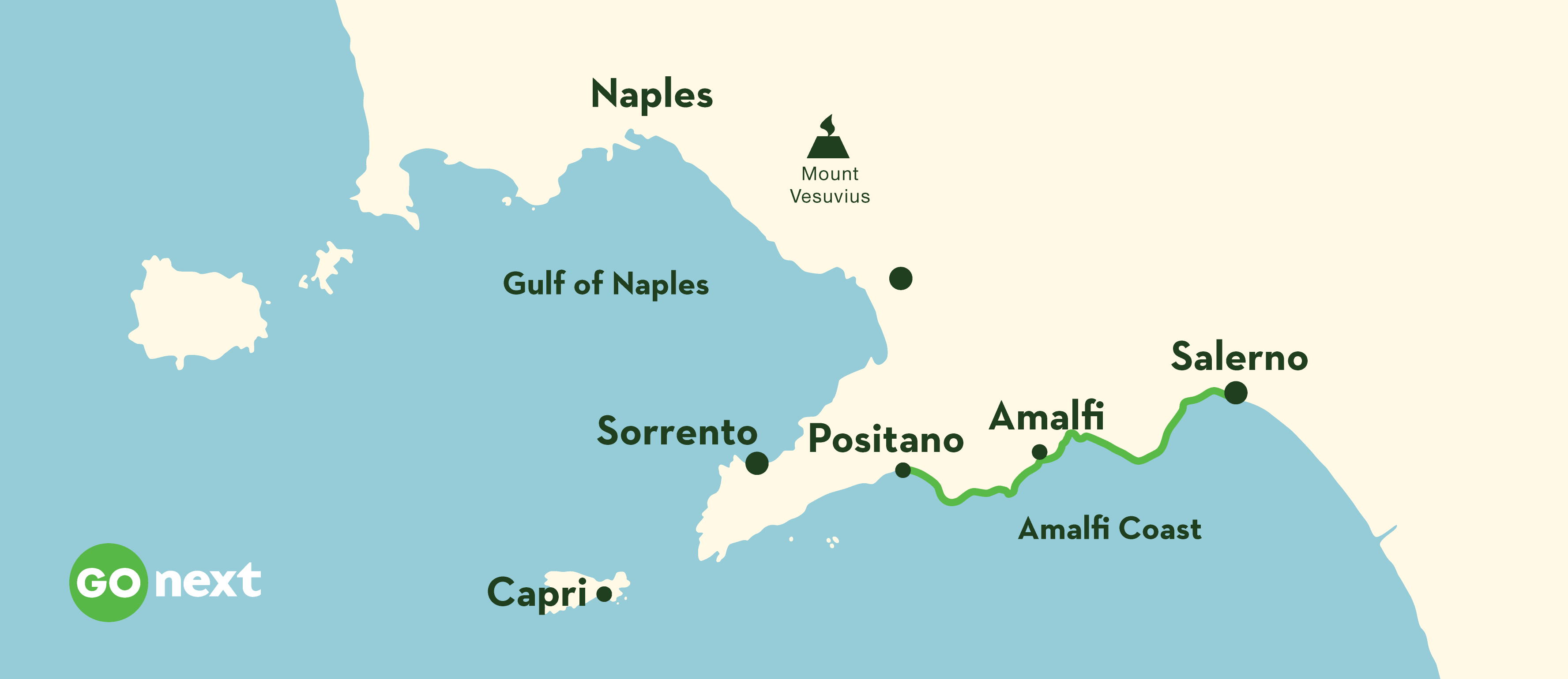 Map of the Amalfi Coast