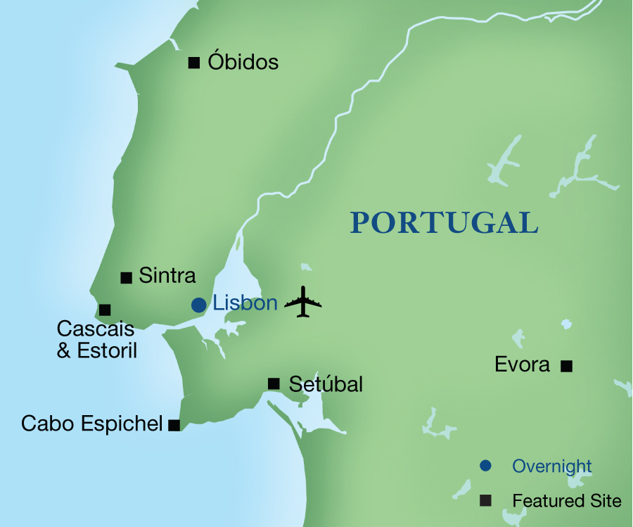 Lisbon on a map