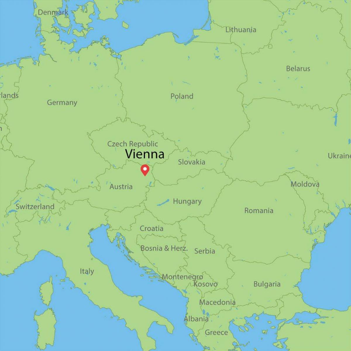 Vienna on a map