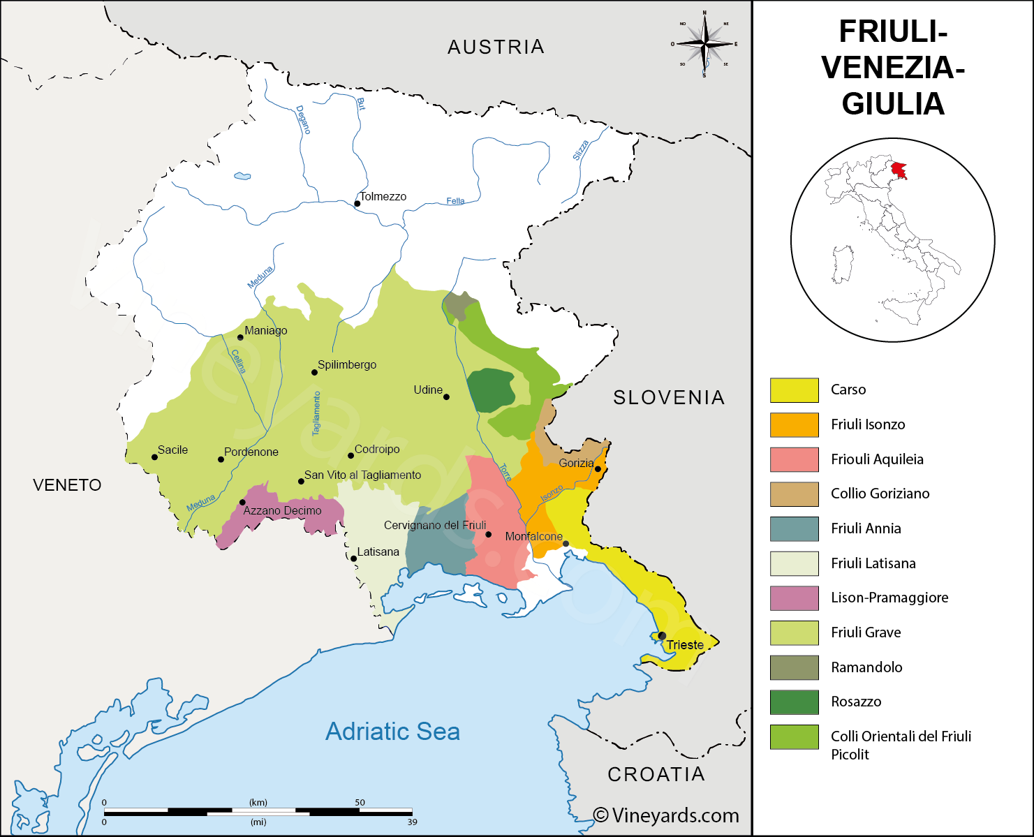 Friuli-Venezia Giulia linguistic map