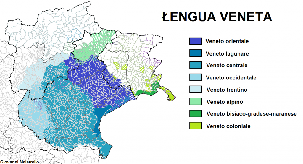 Map of Venetian-speaking areas